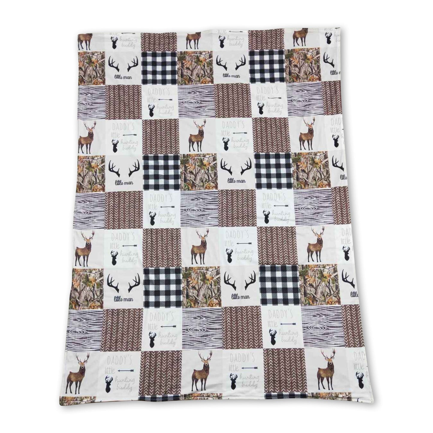 Daddy's little hunting buddy patchwork baby blankets ship from US
