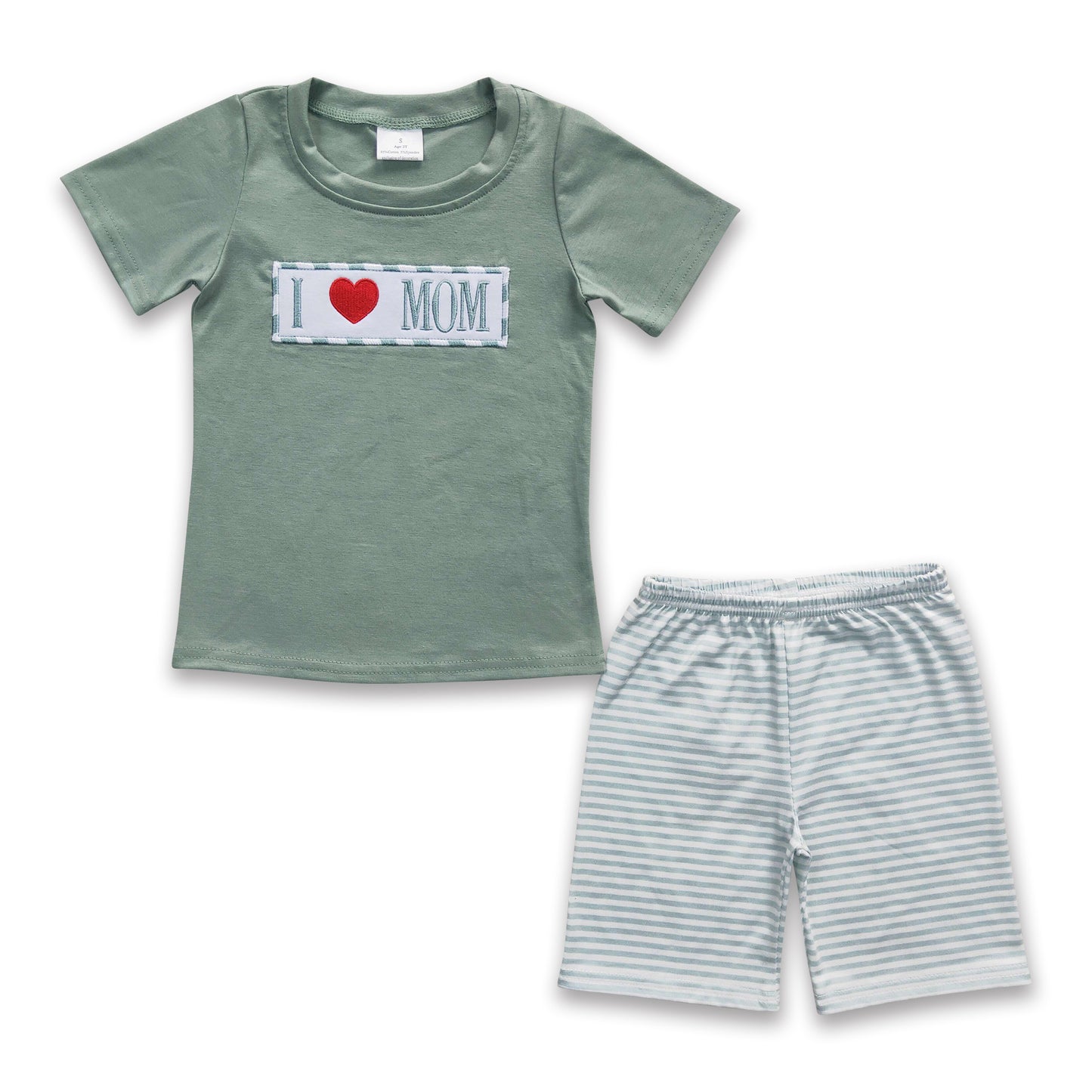 I love MOM mother's day kids boy outfits ship from US