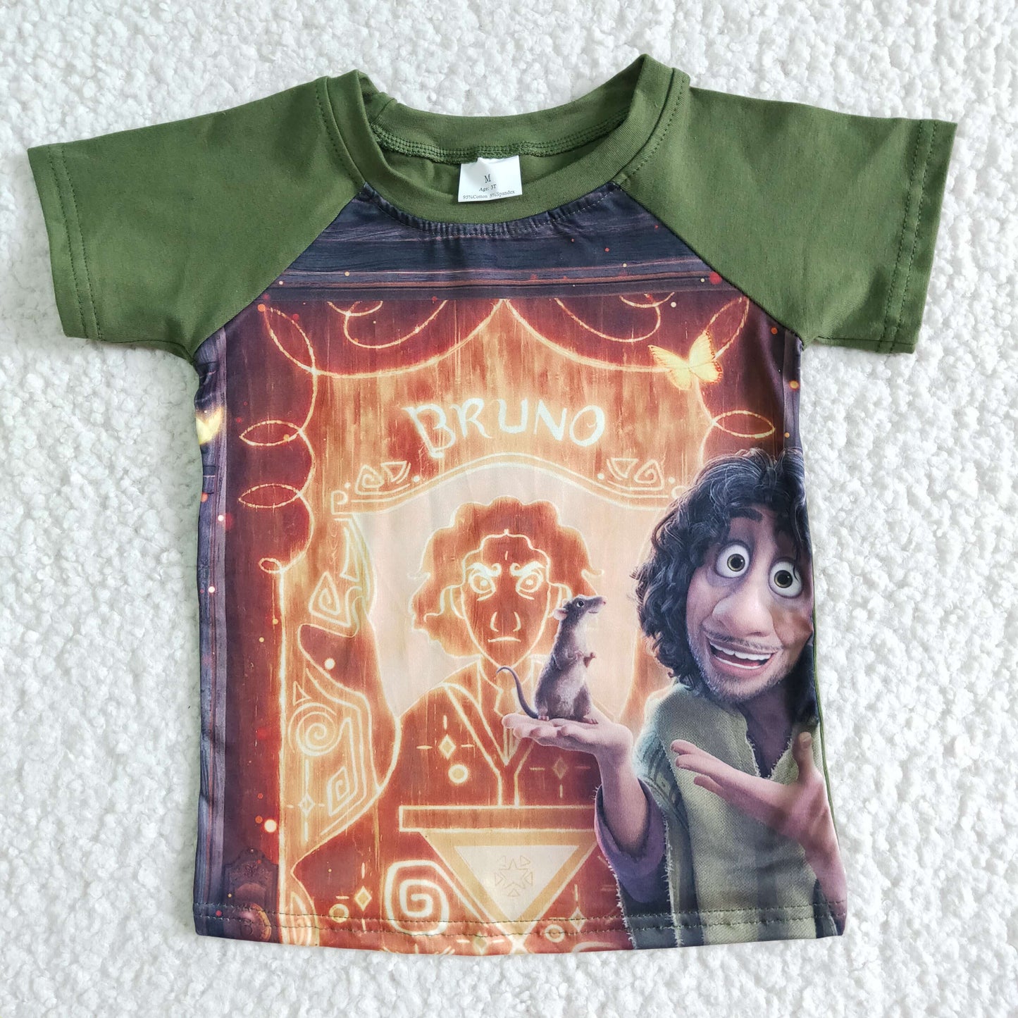 Olive short sleeve magic kids boy summer shirt