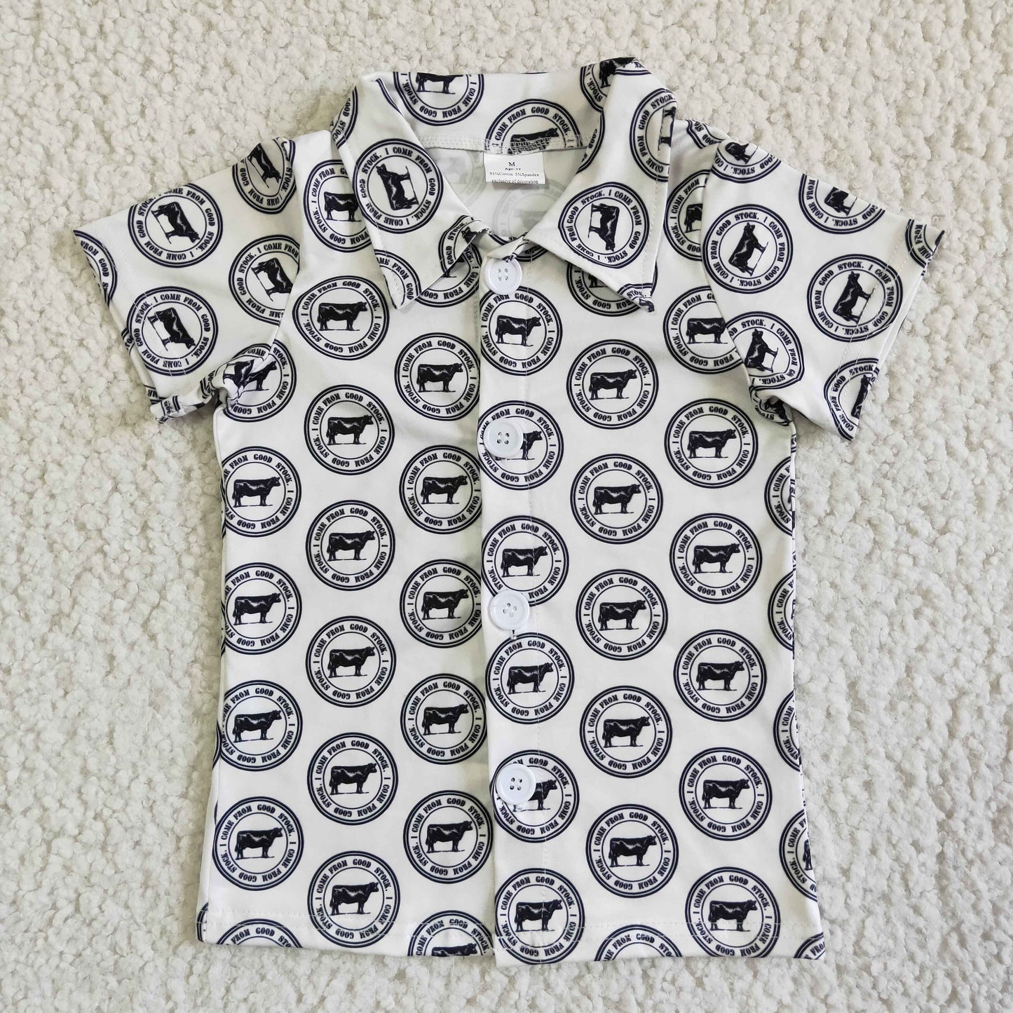 Short sleeve cows boy polo shirt