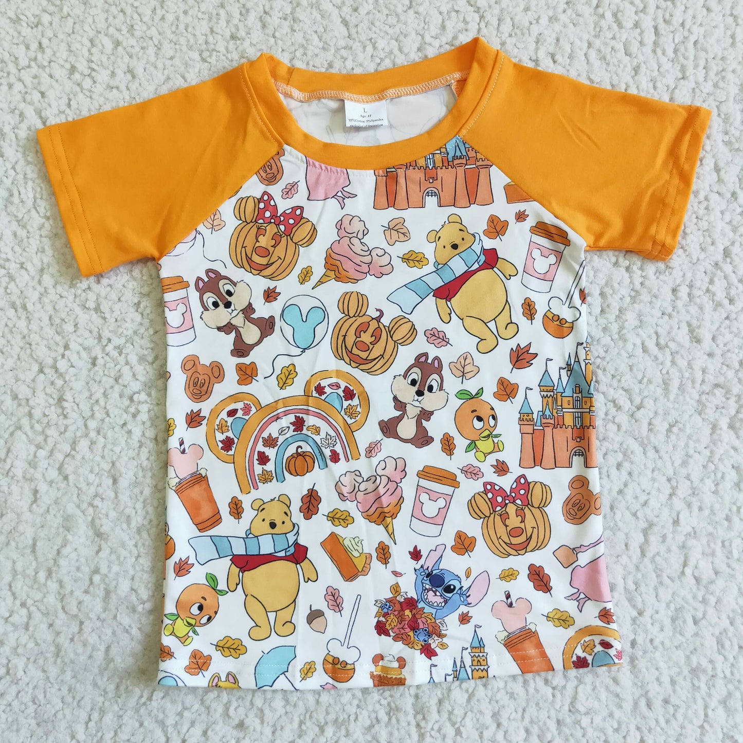 Fall vibes castel pumpkin mouse boy shirt