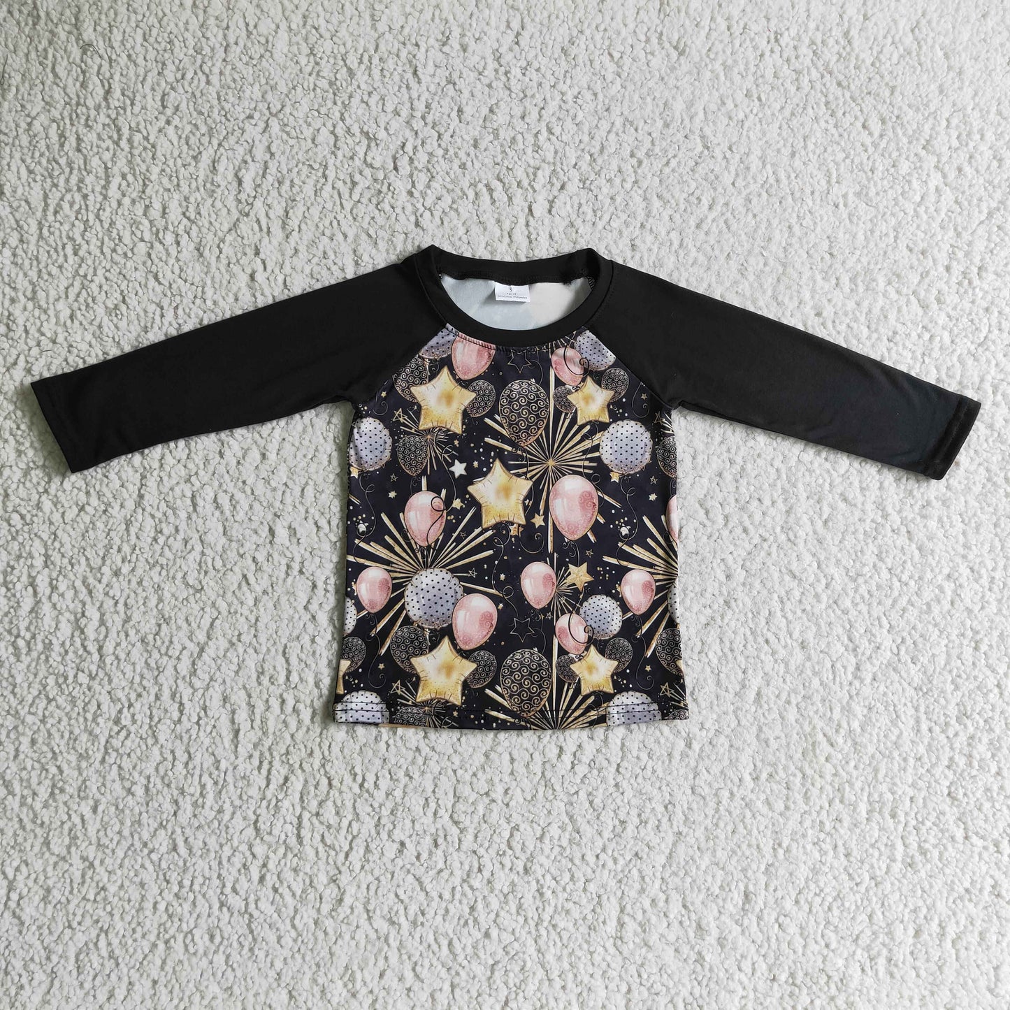 Fireworks balloon kids boy Happy New Year shirt