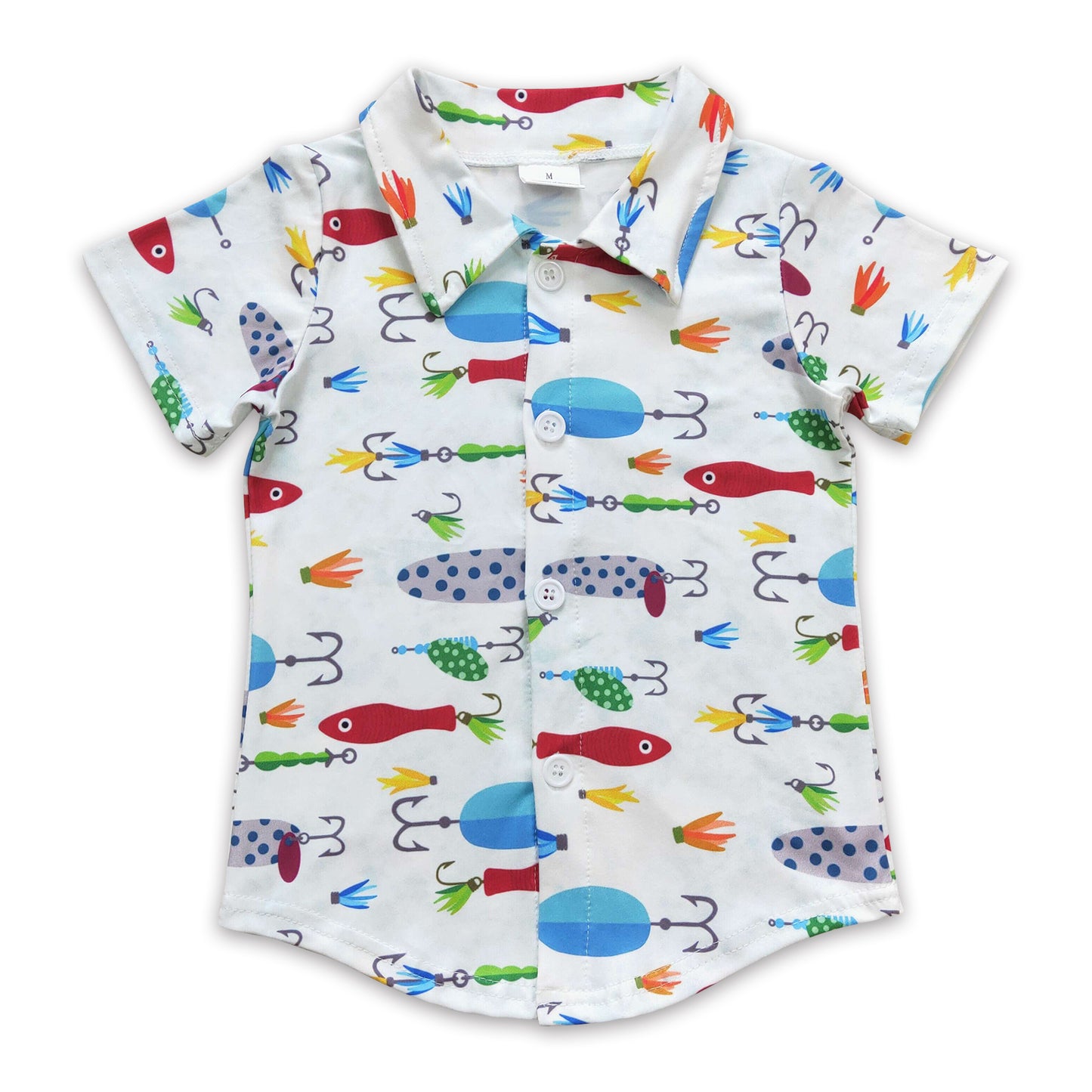 Short sleeves fishing kids boy button up shirt
