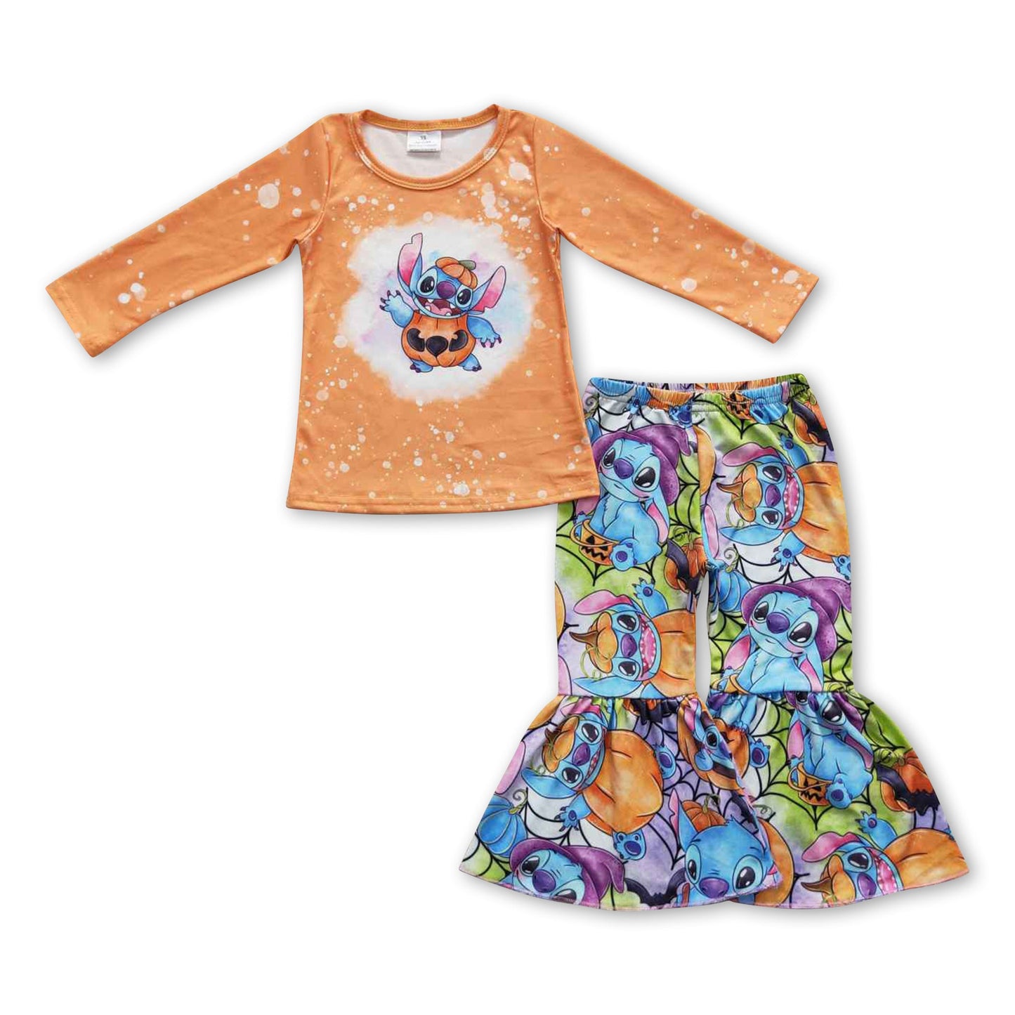 Orange koala pumpkin top pants girls Halloween outfits