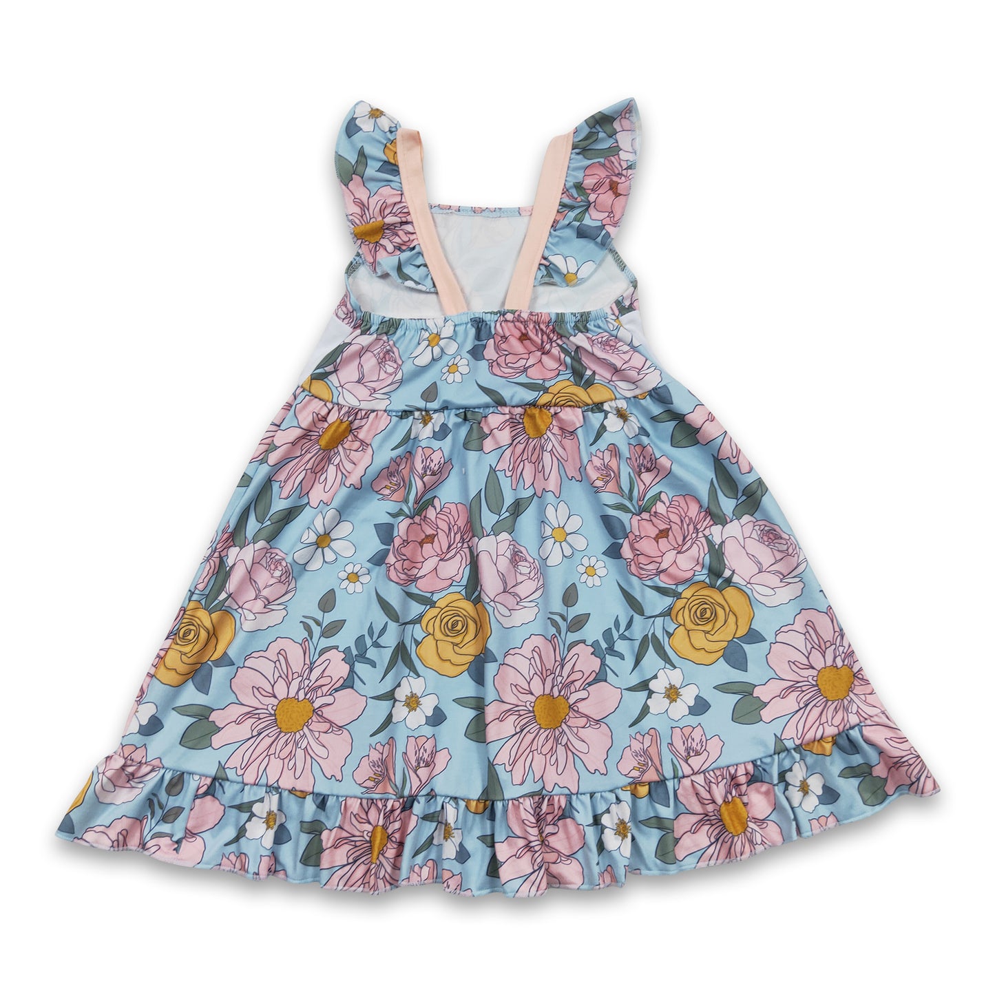 Mama's girl floral flutter sleeves mother's day baby children dress