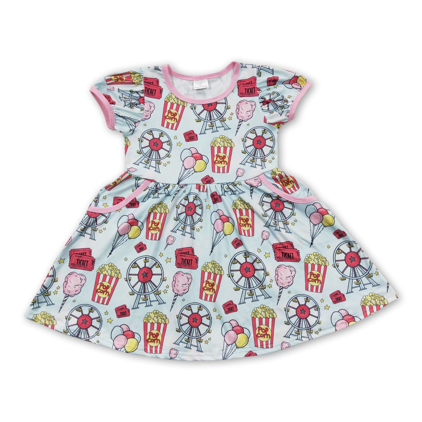 Ferris wheel popcorn balloon girls summer dresses