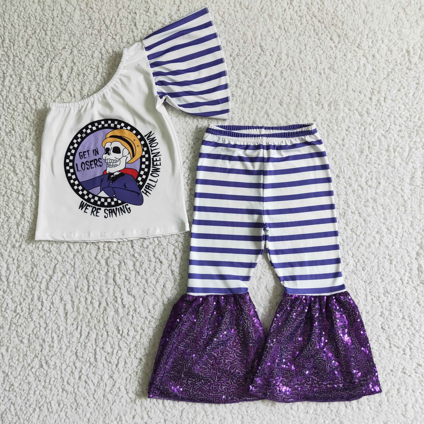 We're saving Halloween town one shoulder set girls clothes