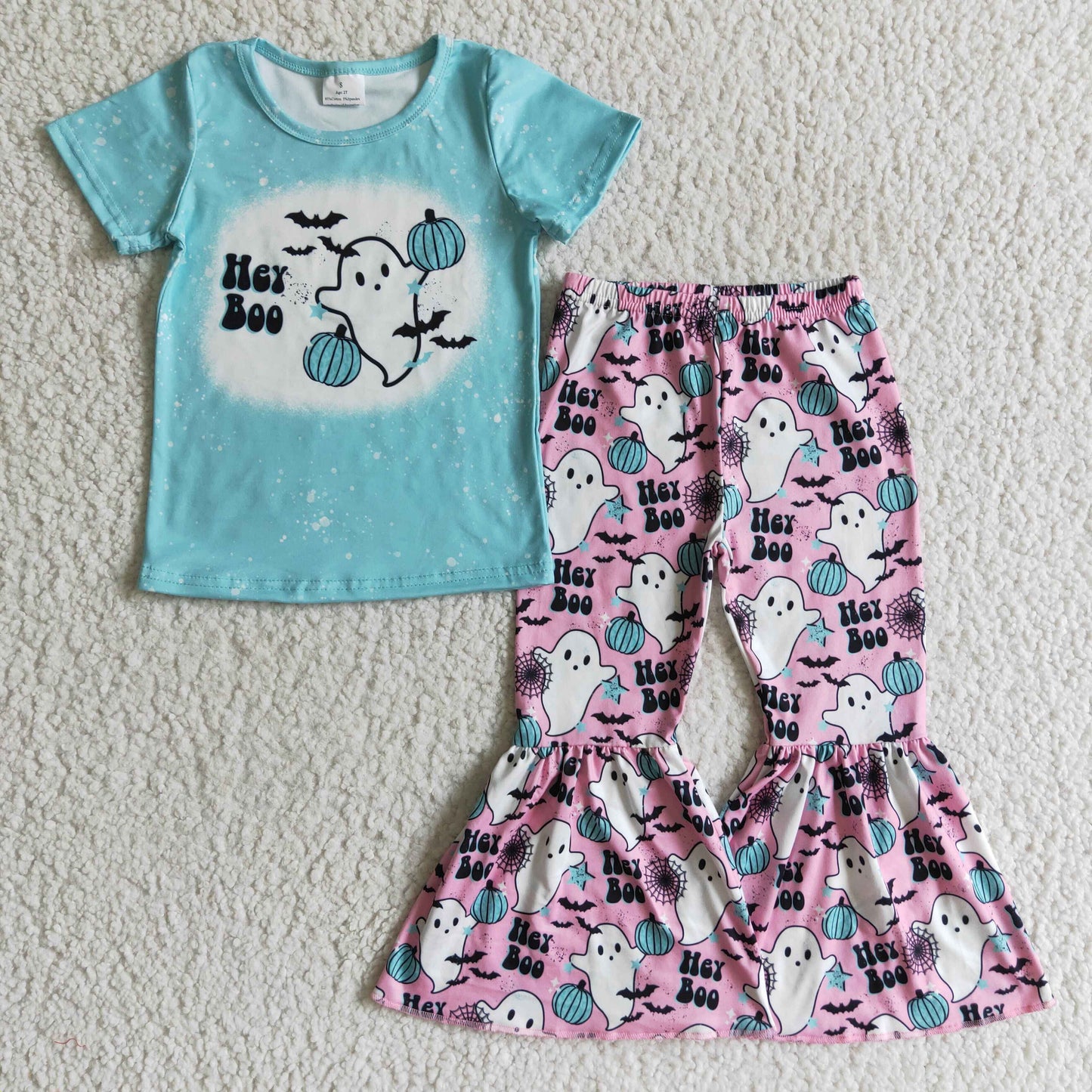Hey boo pumpkin ghost baby girls Halloween clothes