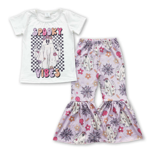 Spooky vibes ghost kids girls Halloween outfits