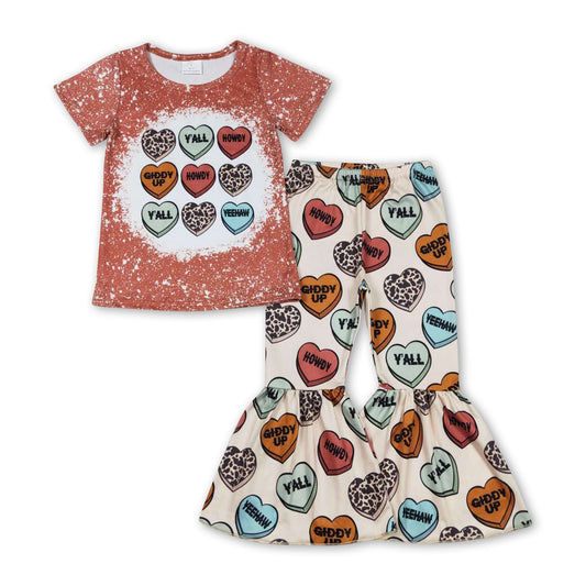 Howdy y'all heart top pants girls valentine's outfits