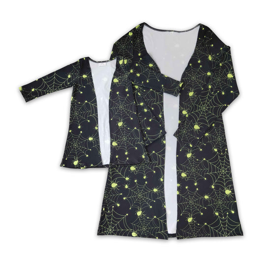 Spiderweb mommy and me clothes adult Halloween cardigan