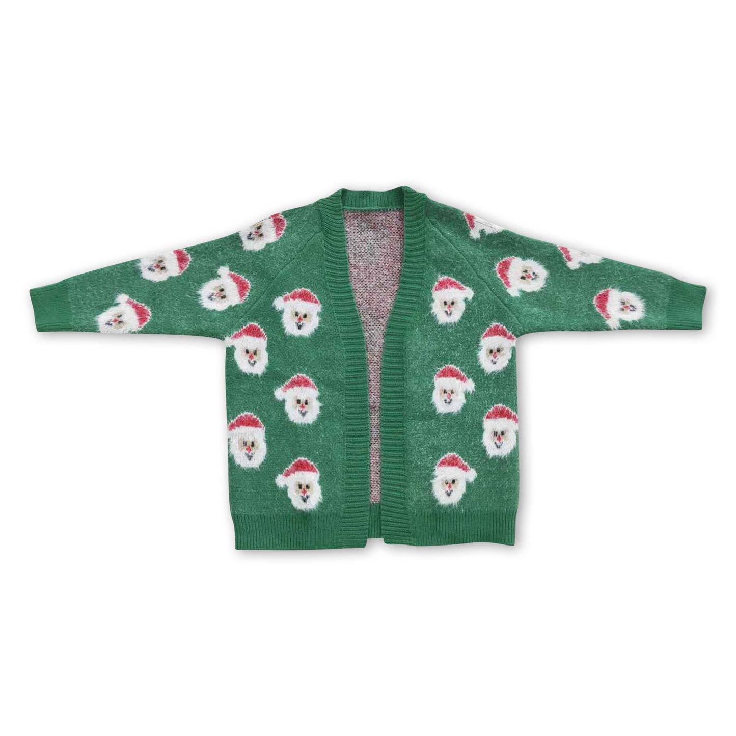 Green santa girls Christmas sweater