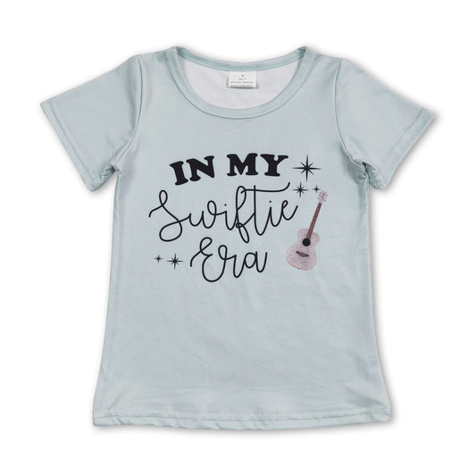 Short sleeves guitar singer kids girls shirt