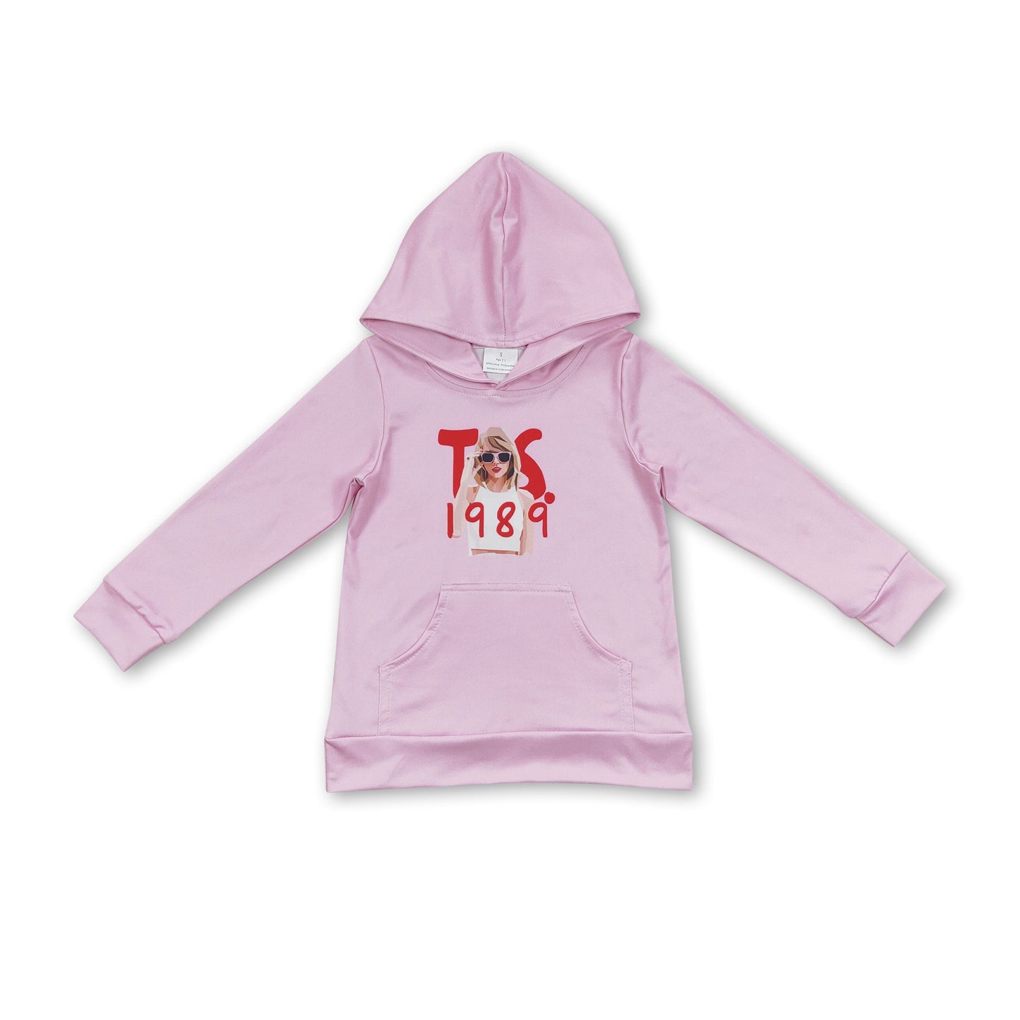 Pink long sleeves singer girls hoodie