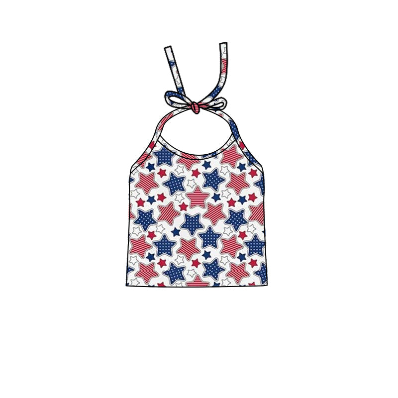 Stars kids girls 4th of july halter top