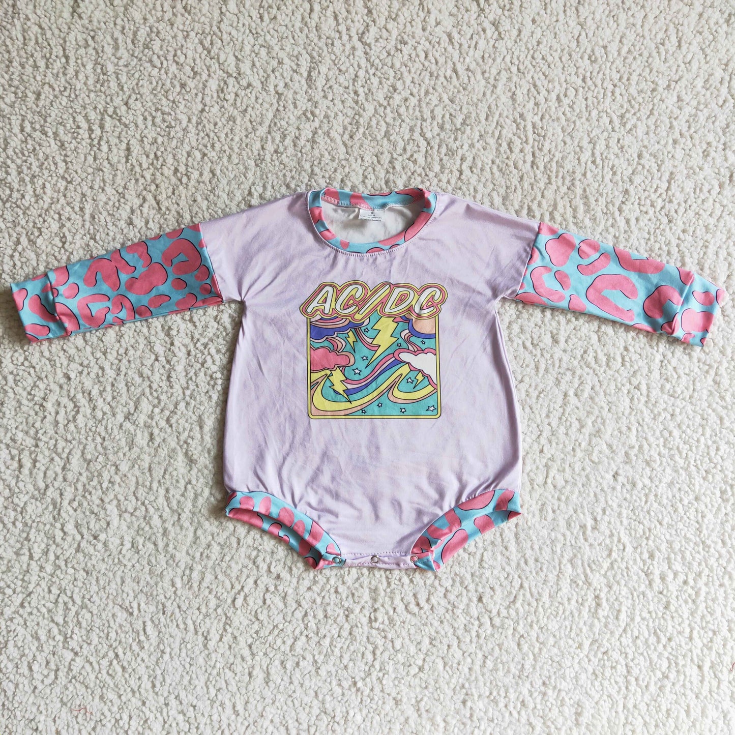 Leopard long sleeves baby singer romper