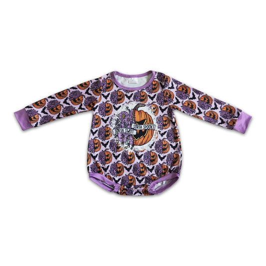 Sorta sweet sorta spooky pumpkin baby girls Halloween romper