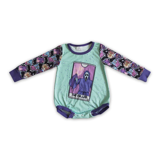 Mint scream long sleeve baby Halloween romper