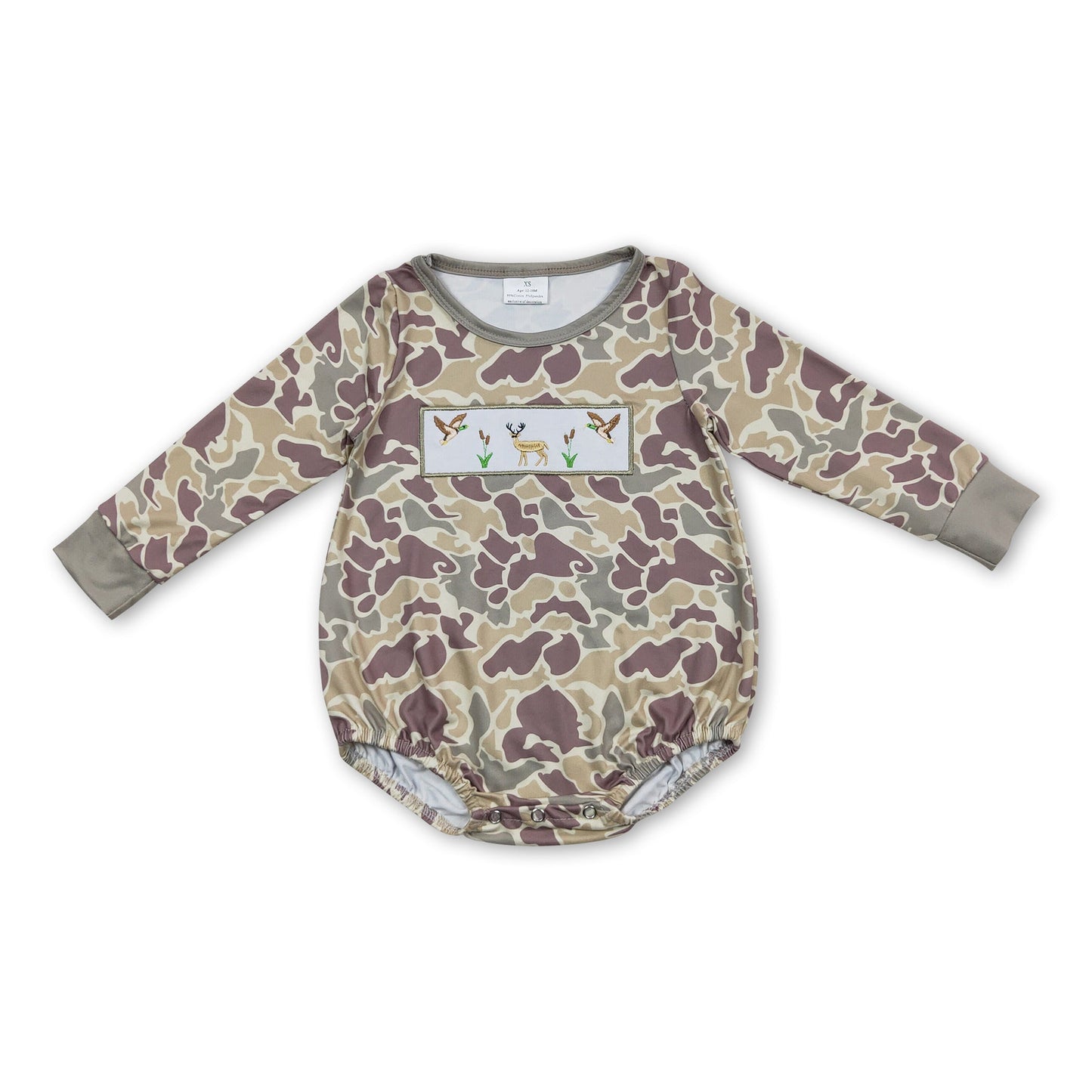 Duck deer camo long sleeves baby boy romper ship from US