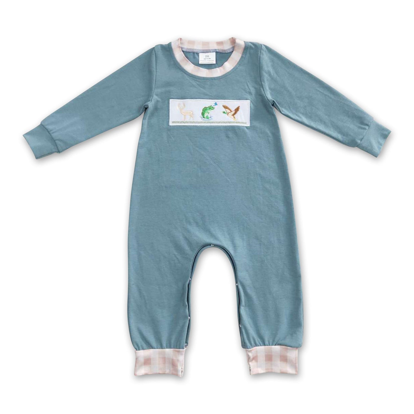 Deer fish duck long sleeves baby boy hunting romper