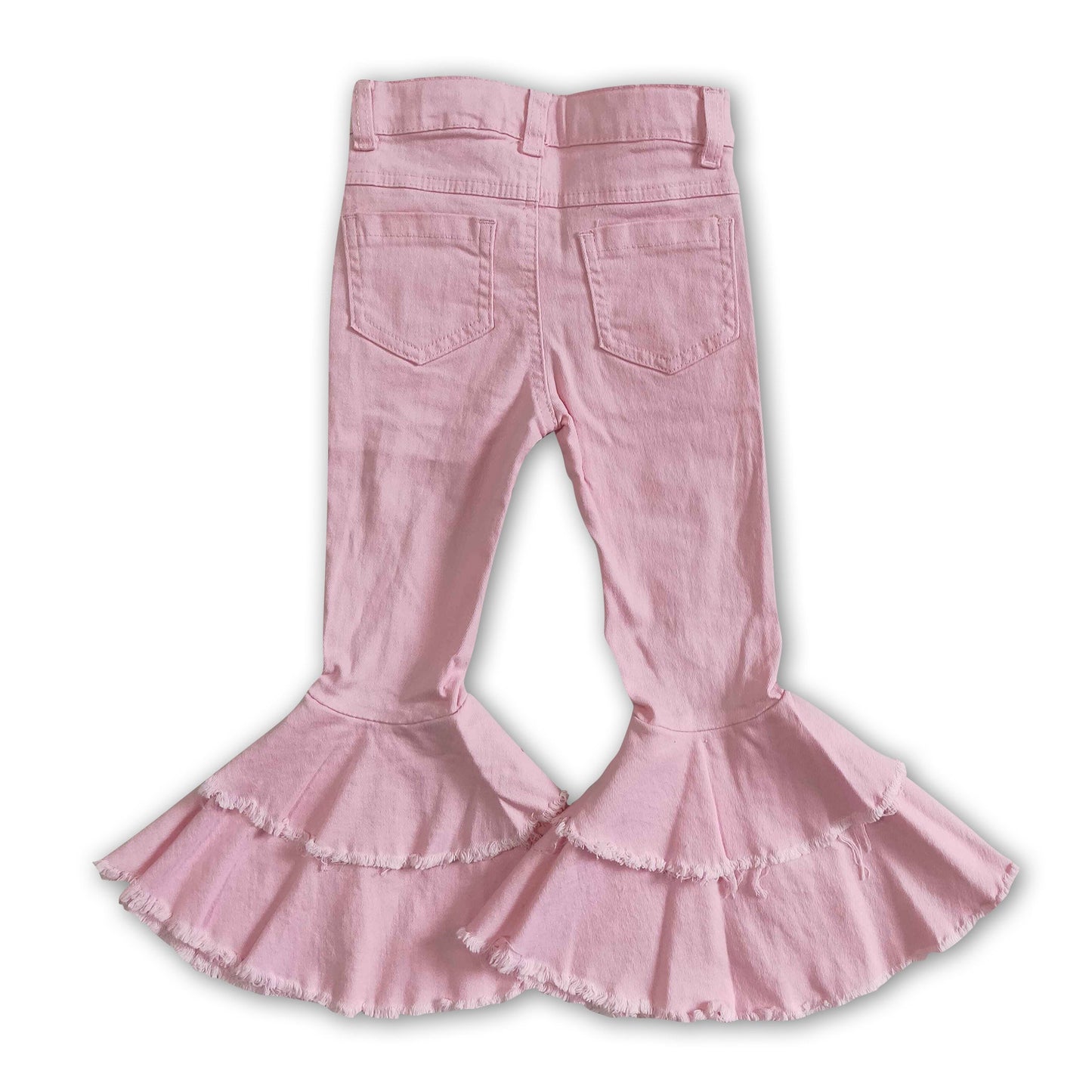 Pink denim pants distressed baby girls jeans