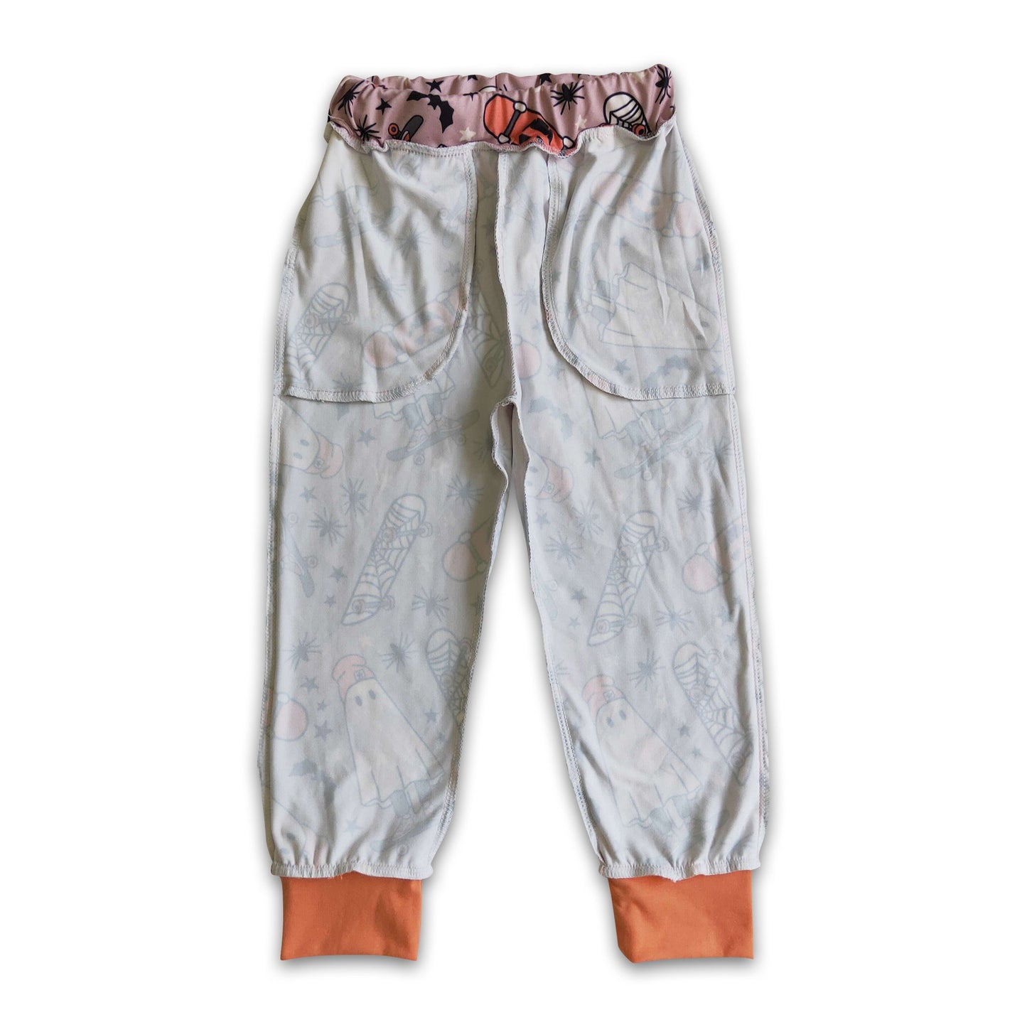 Ghost skateboard spider pocket baby kids Halloween pants
