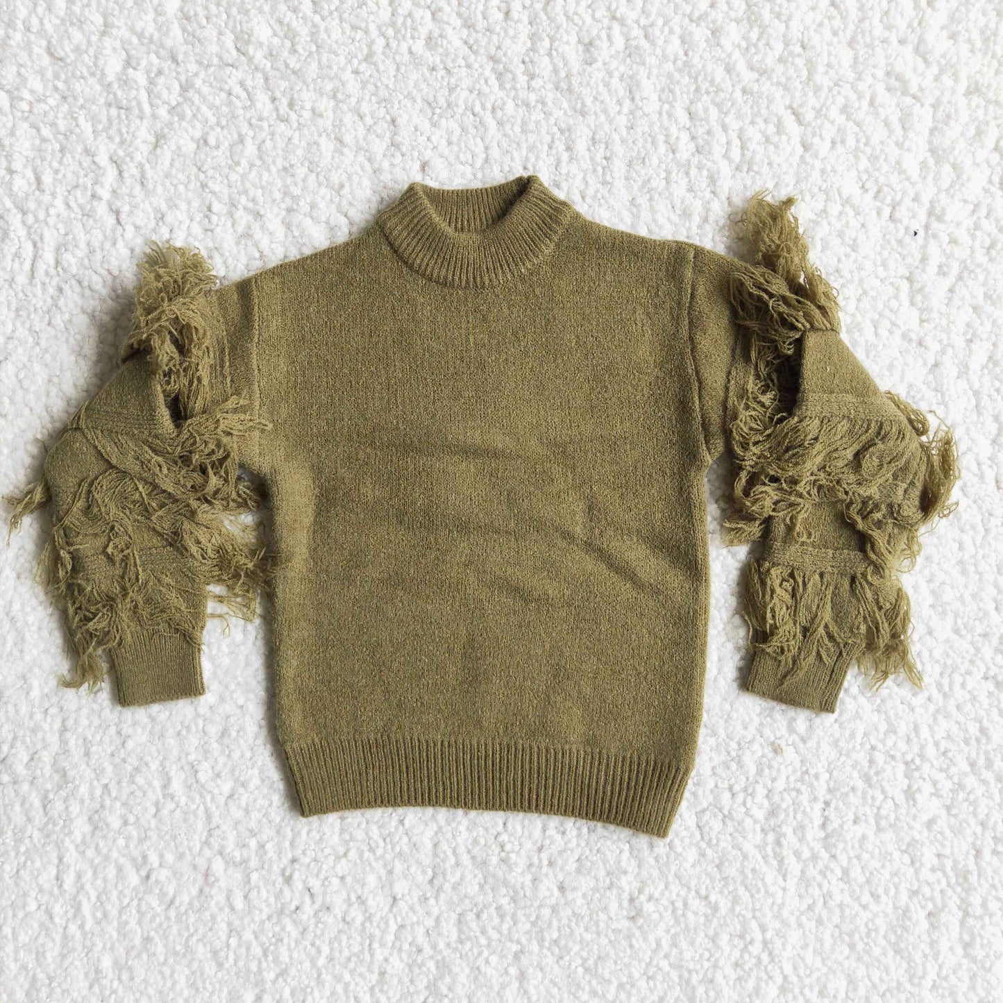 Olive tassels sweater