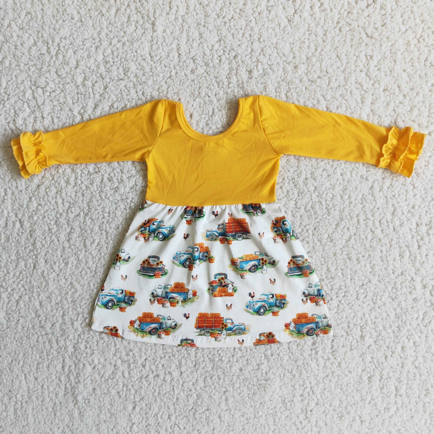 Mustard long sleeve yellow truck fall dresses