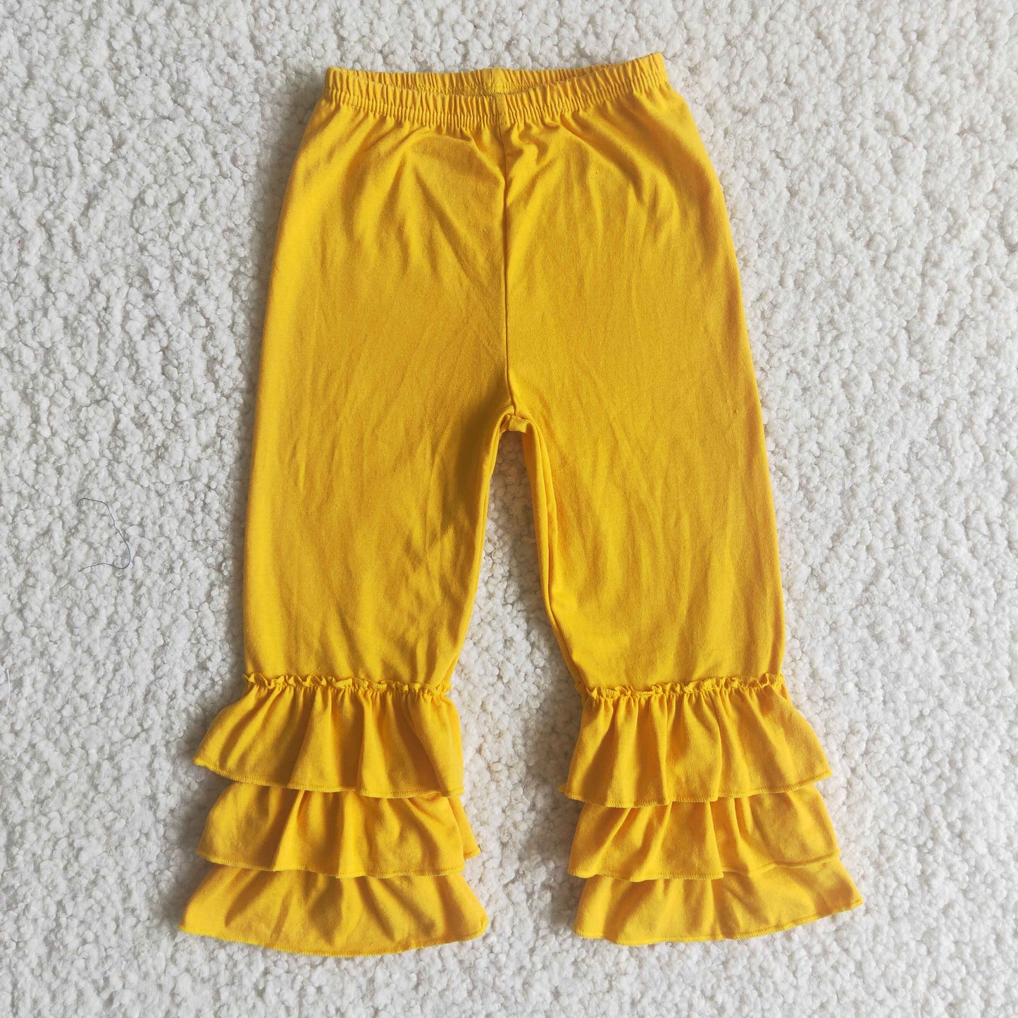 Mustard triple ruffle pants