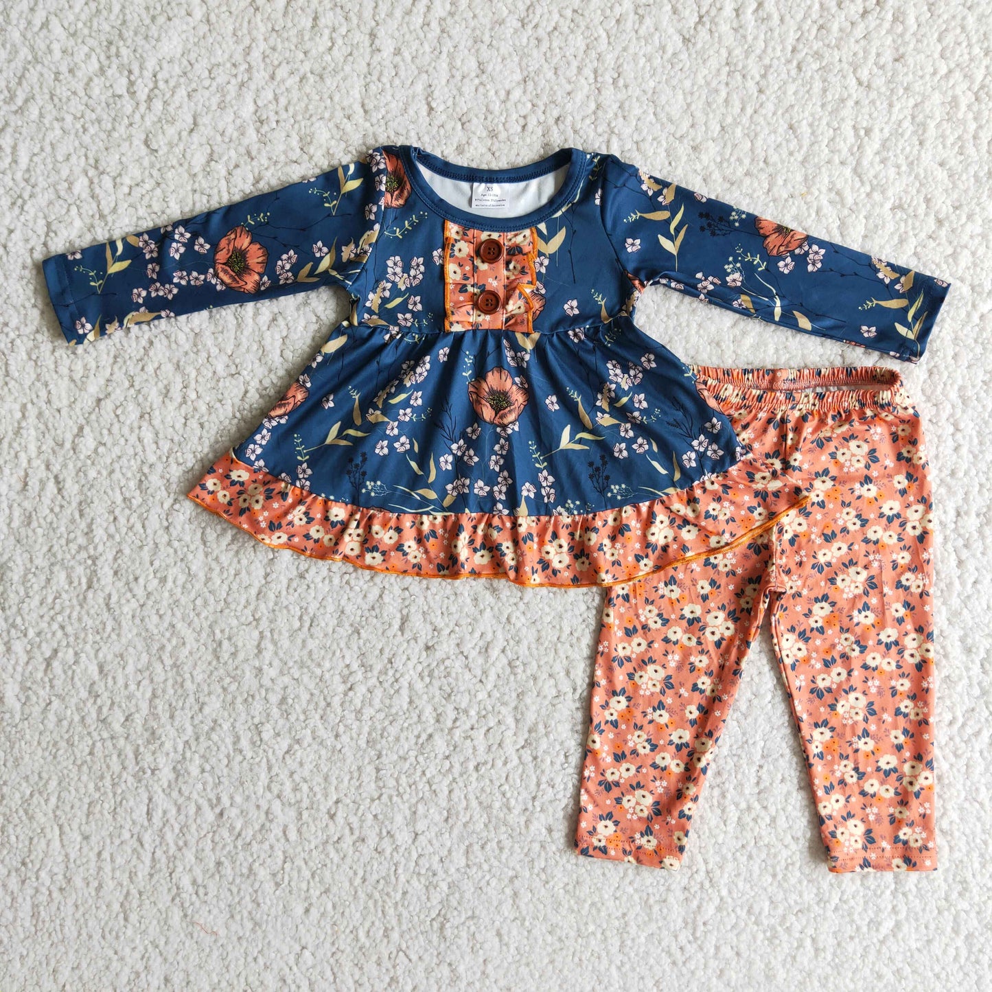 Fall floral tunic leggings girls outfits