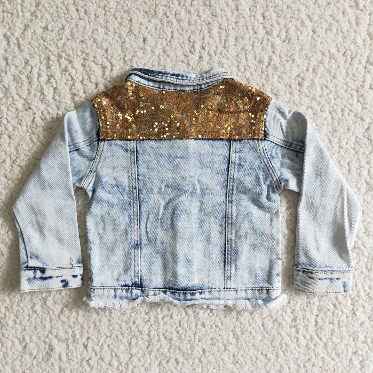 High quality sequin girls denim jackets pre-order