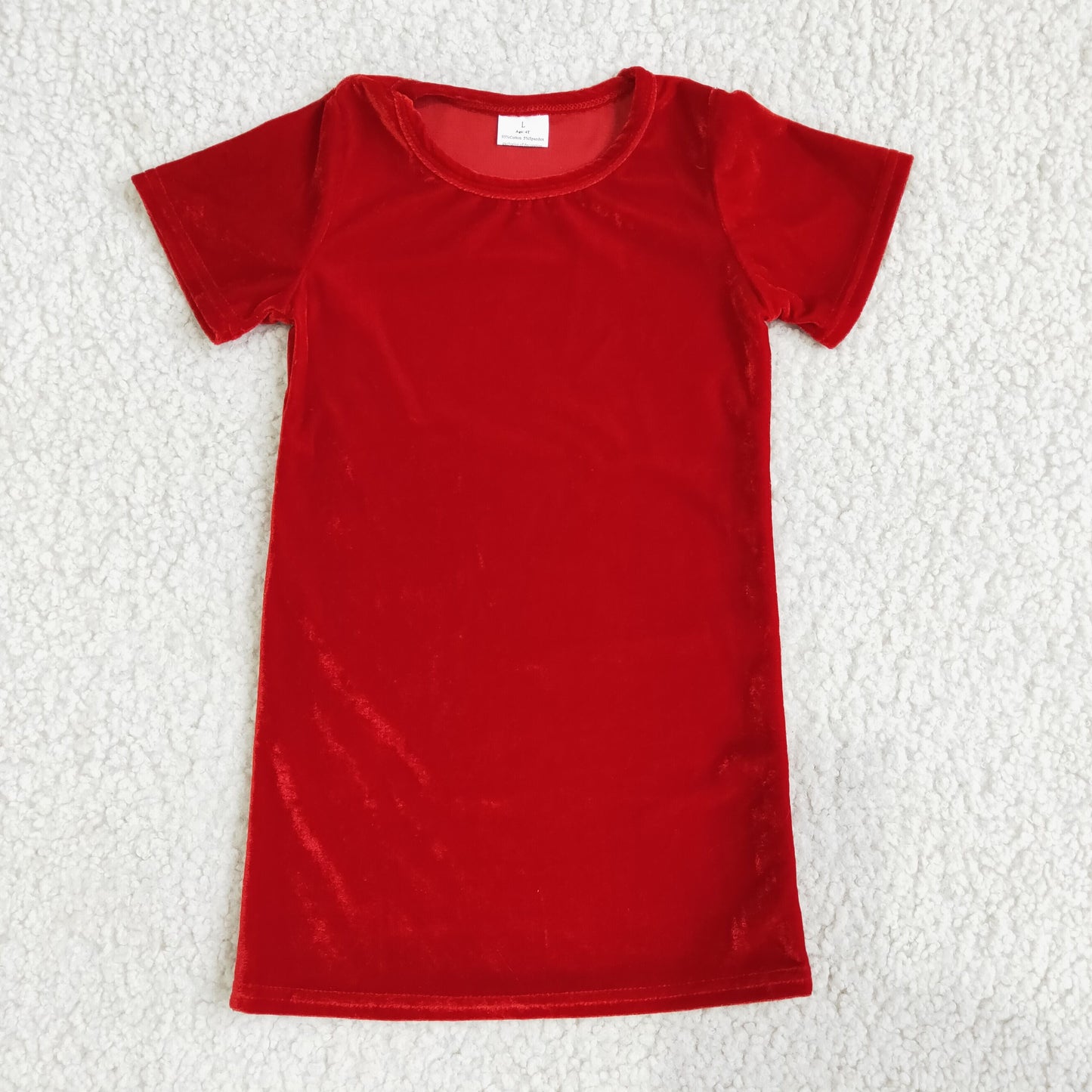 Colorful short sleeve girls velvet dresses