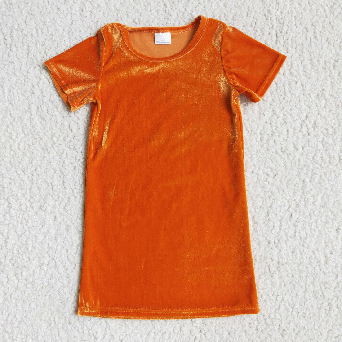 Colorful short sleeve girls velvet dresses