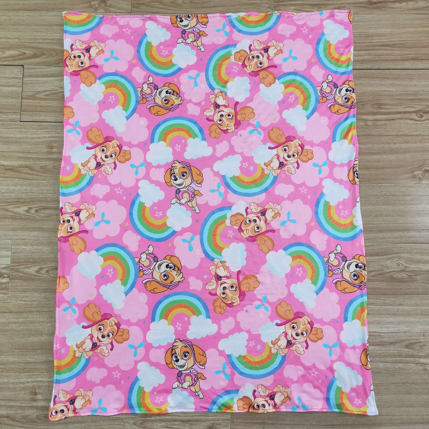 Hot pink dog dot rainbow dog print baby blankets
