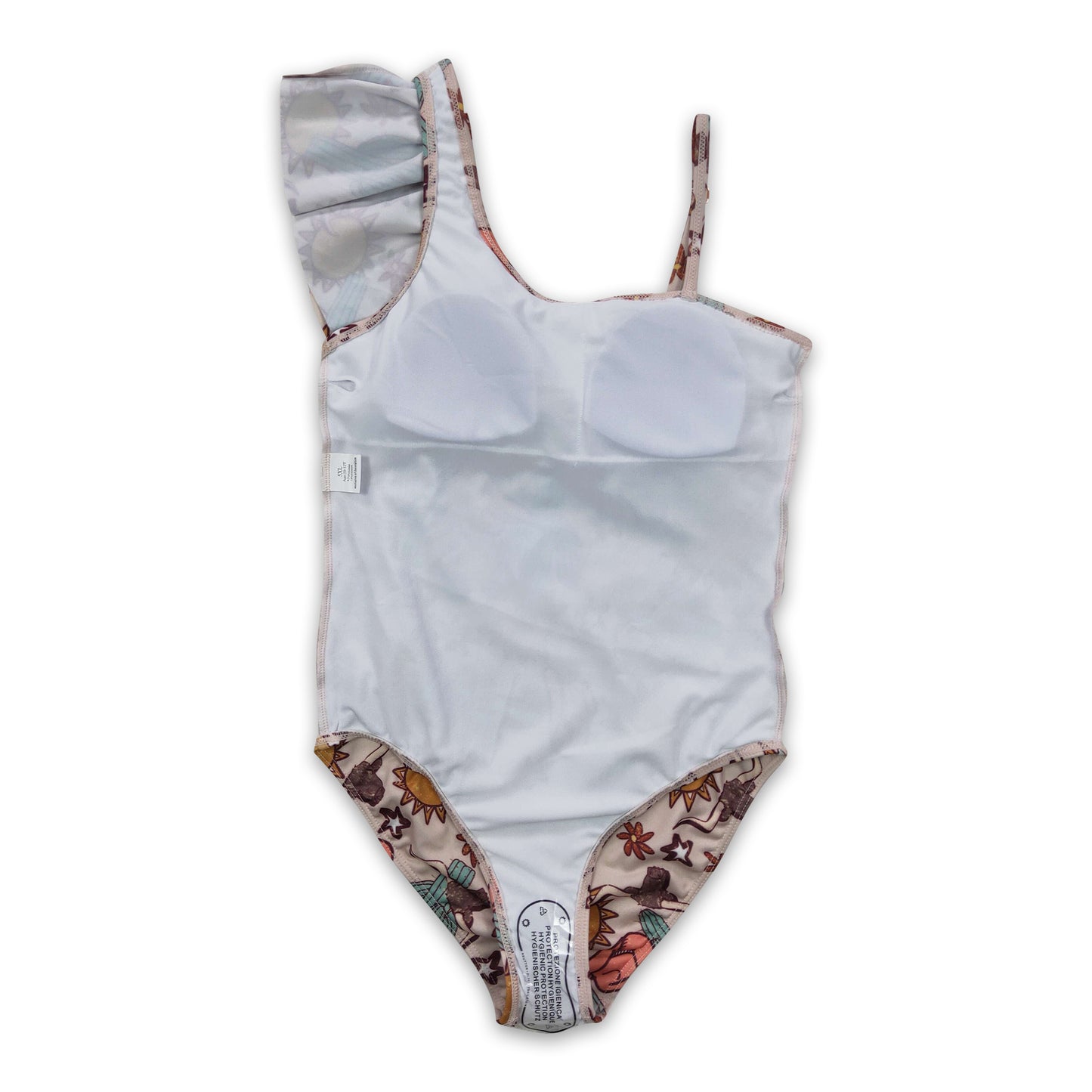 Bull skull highland cow hats lining girls one pc swimsuit ship from US