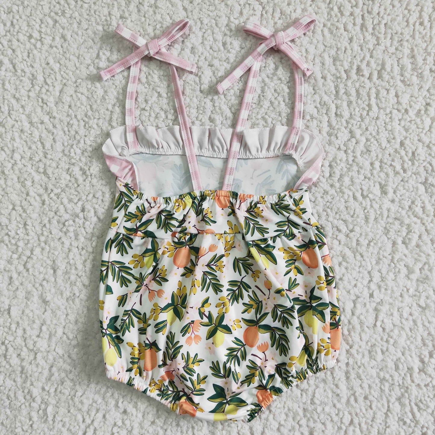Peach sleeveless baby summer romper