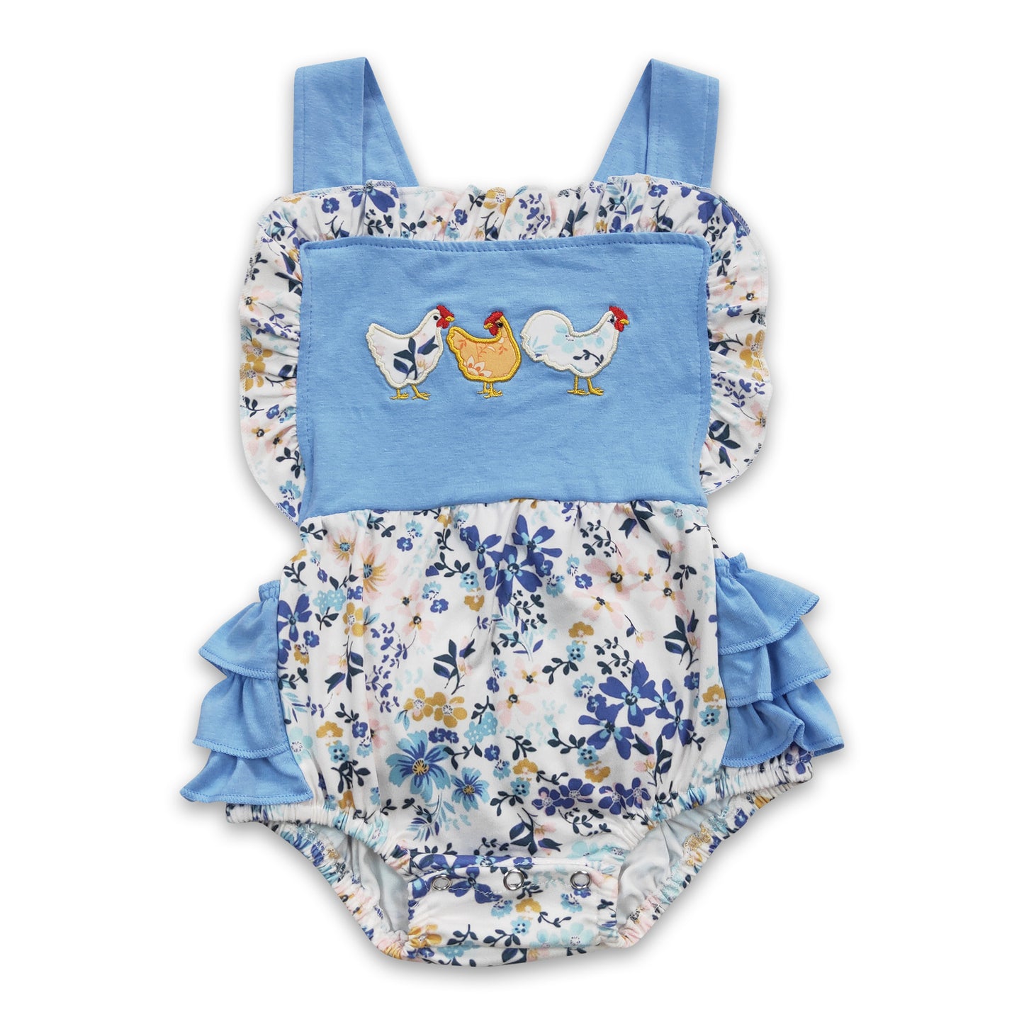 Chicken floral bummies baby girls romper ship from US