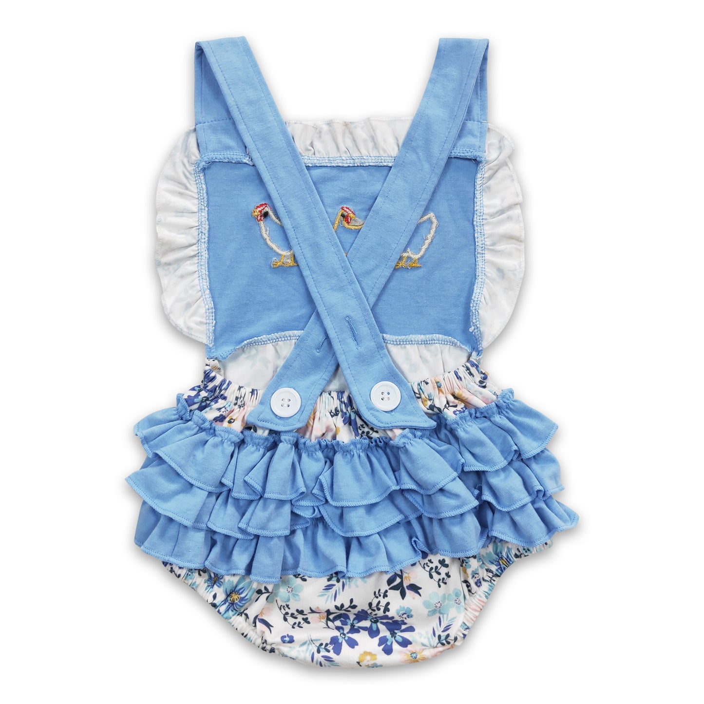 Chicken floral bummies baby girls romper ship from US