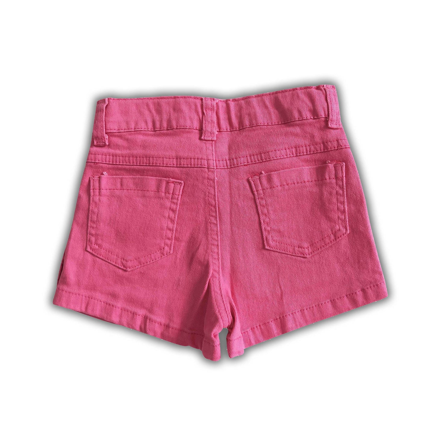 Hot pink elastic waistband jeans baby girls denim shorts