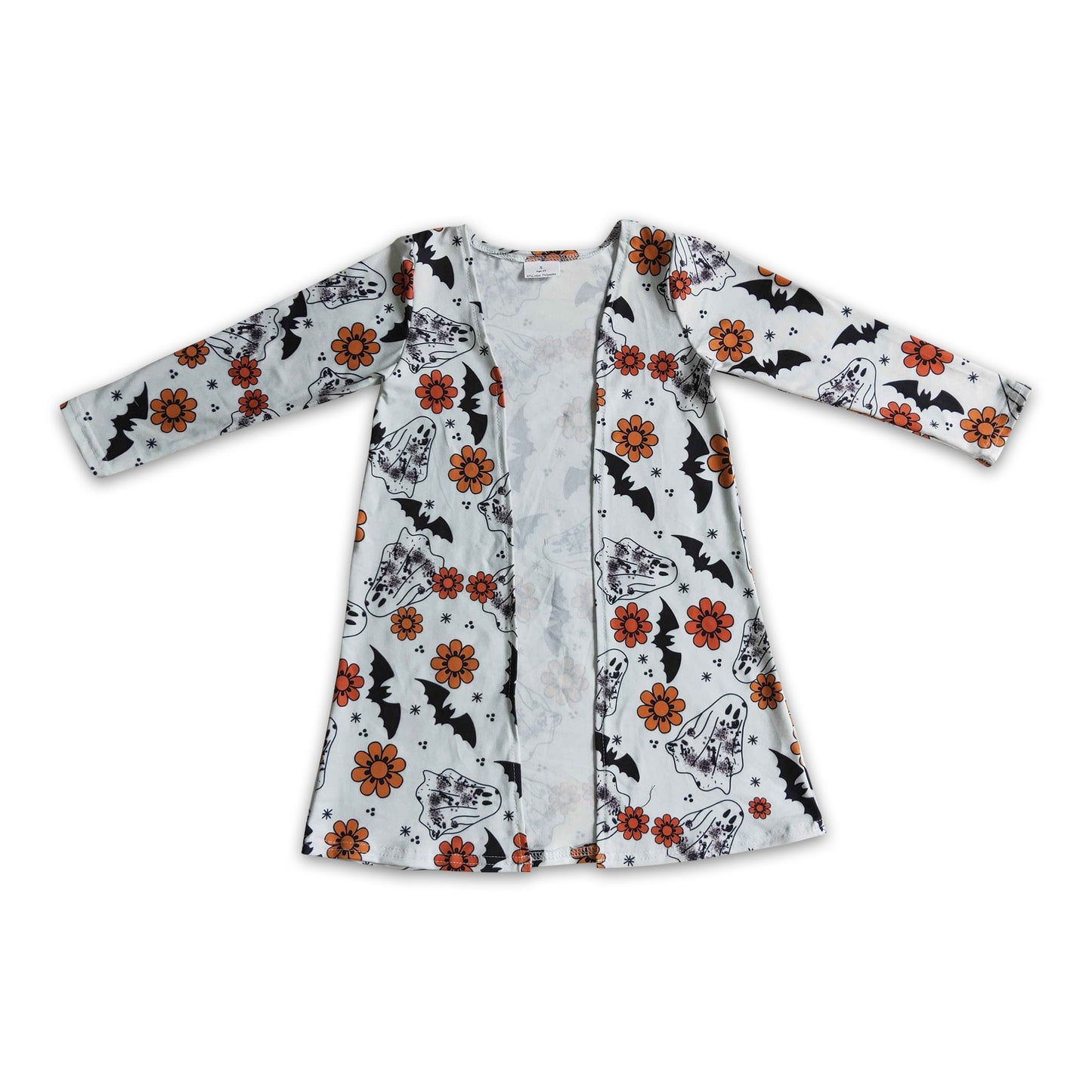 Ghost floral bat kids girls Halloween cardigan