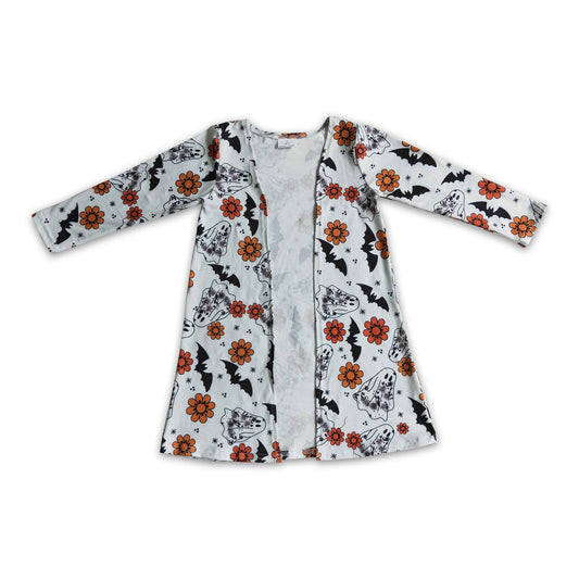 Ghost floral bat kids girls Halloween cardigan