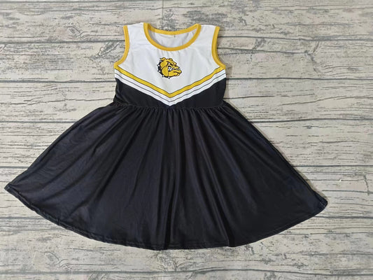 MOQ 3 pcs dog sleeveless yellow black white girls team dresses