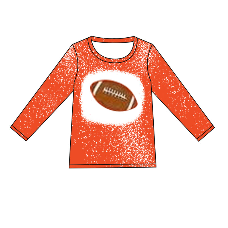 MOQ 3 pcs orange long sleeves football bleached adult women team shirt