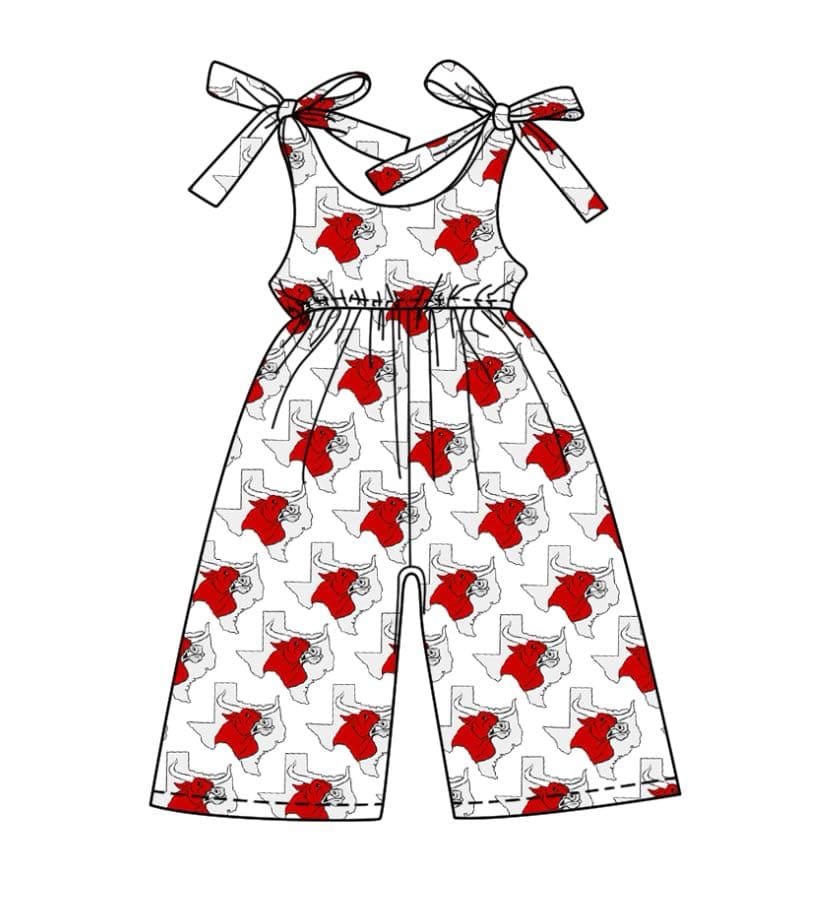 Deadline July 15 2025 red white straps girls team jumpsuit