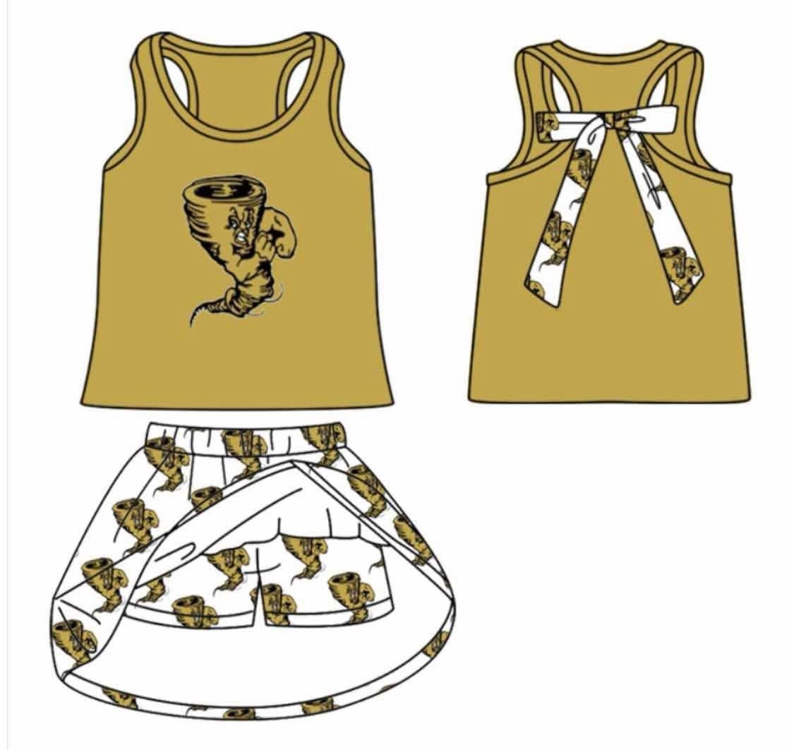 Deadline July 15 2025 sleeveless wind bow top skirt girls team clothes