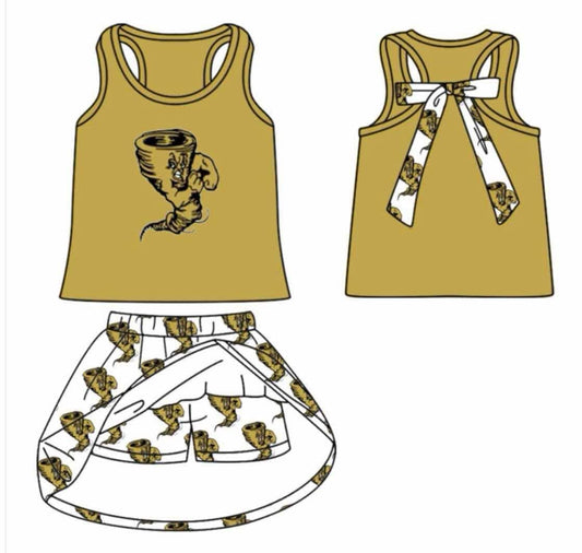 Deadline July 15 2025 sleeveless wind bow top skirt girls team clothes