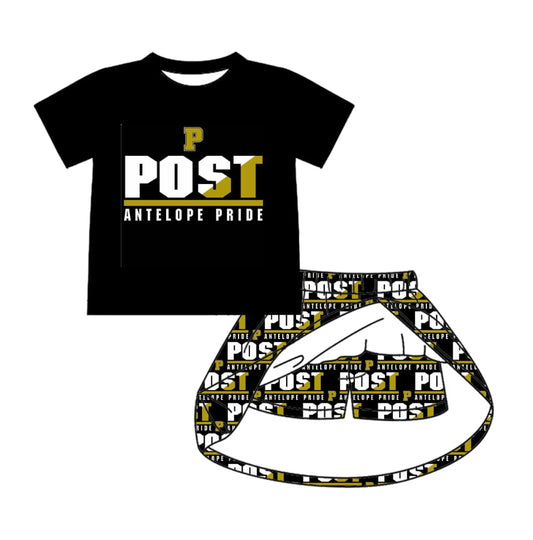 Deadline July 15 2025 Black short sleeves P top skirt girls team clothes