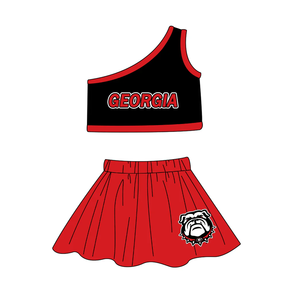 Deadline July 10 one shoulder top dog red skirt girls team clothing