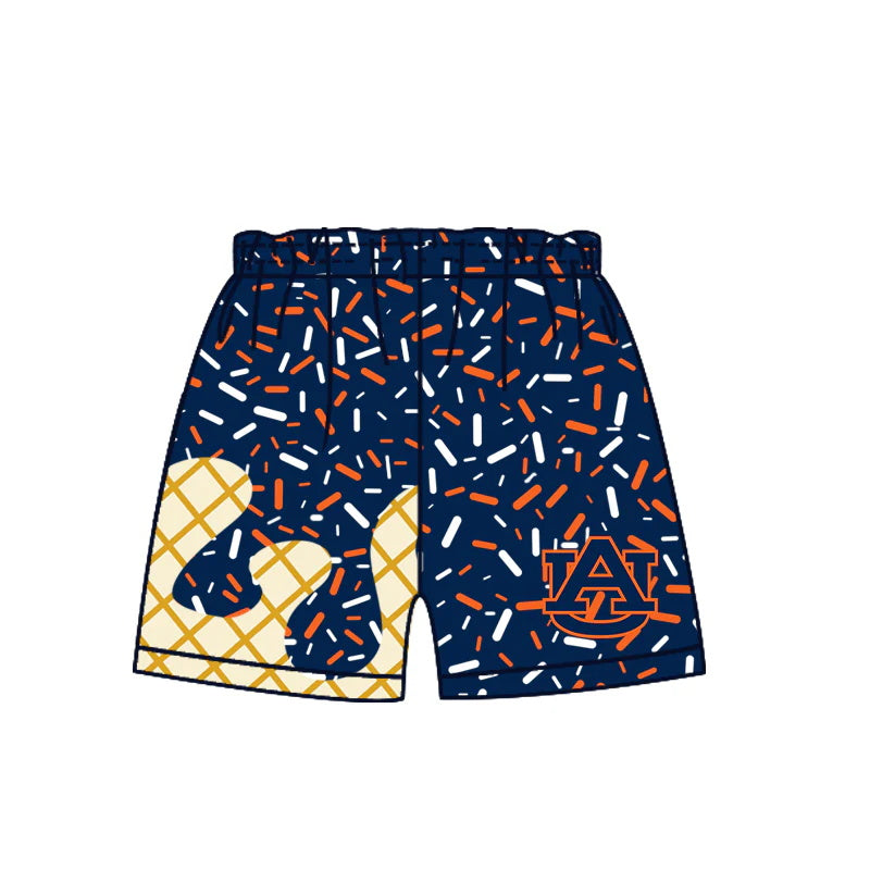 MOQ 3 pcs A U navy ice cream sprinkle boys team shorts