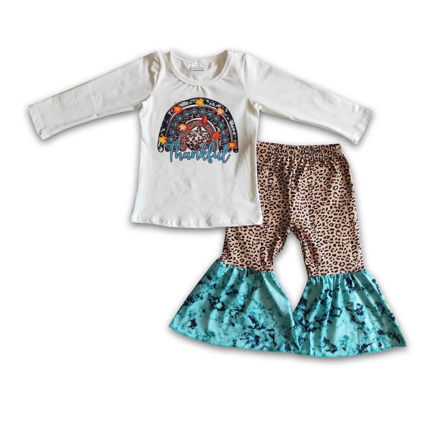 Thankful shirt leopard pants girls western thanksgiving clothing